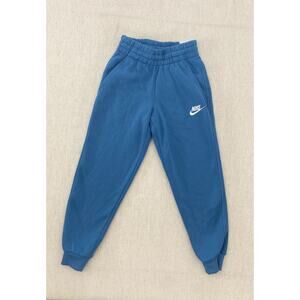 Nike Sweatpants Boys XS Blue Fleece Joggers Standard Fit Pocket Drawstring NWT